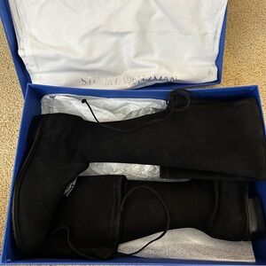 Stuart Weitzman Black Suede Lowland Boots